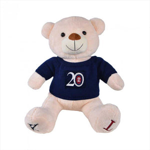 Kingsland Teddybär Asaan mit blauer Jubiläums-Logostickerei, 36 cm groß aus Polyester – ideales Geschenk oder Sammlerstück.