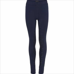 Equipage Kinder Reitleggings Dai in Dunkelblau mit Grip an den Innenseiten, ideal für junge Reiter. Stretchmaterial sorgt für hohen Tragekomfort.