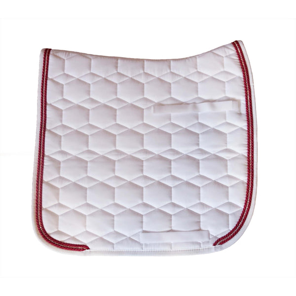 Matt tournament saddle pad with pink cords and rhinestones dressage saddle pad special edition 