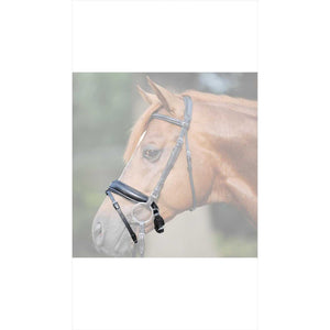 Kavalkade Reithalfter anatomisches Nasenriemen in Schwarz am Pferdekopf mit extra breitem, schwedischem Schnitt für optimalen Komfort. Ideal für Gebissringe und Teil der Standardkollektion für Zäume.