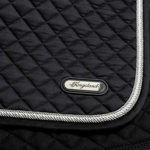 Kingsland Schabracke KLCameo in Schwarz mit edler Kordel und Logo-Detail. Ideal für Reiter, die Wert auf Qualität und Design legen.