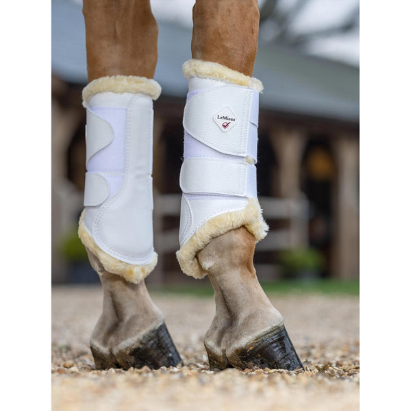LeMieux faux leather gaiters with teddy fleece lining 
