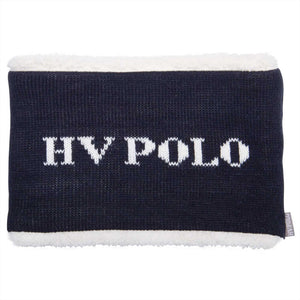 Marineblauer HV Polo Loop Schal Kayville mit weißem Innenfutter aus Teddyfleece. Modischer Winterschal für Damen von HV Polo.