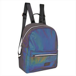 HV Polo Rucksack - reflektierender Rucksack mit schimmerndem Effekt, Fronttasche mit Reißverschluss und Metallplatte, ideal für unterwegs.