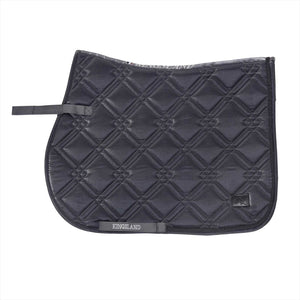 Kingsland Glanz Schabracke KLNatana Dunkelgrau mit glänzender Oberfläche und atmungsaktivem Innenstoff. Perfekt für Dressursättel.