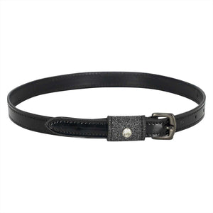 Imperial Riding Sporenriemen - Lack Glitz aus schwarzem Leder mit Glitzerdetail und Strassstein, ideal für Reitsporen im Winter 2023.