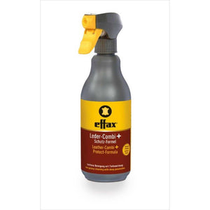 Effax Leder Combi 500ml Sprayflasche zur Lederpflege mit Schutz-Formel. Reinigt effektiv Schweiß- und Staubrückstände auf Lederoberflächen.