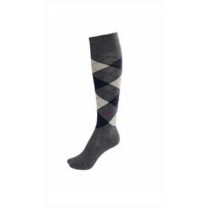 Pikeur Reitsocken Karo kurz in Grau mit weichem Baumwollmaterial und klassischem Argyle-Muster. Ideal für Reiter, jetzt günstig kaufen.