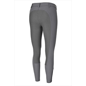 Pikeur Lucinda Mädchen Wintersoftshell Reithose in Grau mit Vollbesatz und atmungsaktivem Material, ideal für kalte Reittage im Winter.
