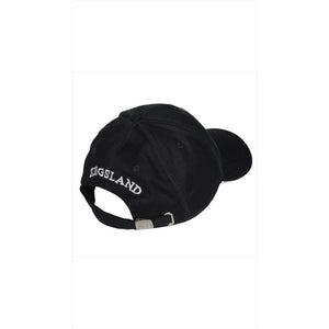 Rückansicht der Kingsland Cap Unisex Baumwollkappe mit verstellbarem Riemen und gesticktem Kingsland-Schriftzug. Einheitsgröße aus 100% Baumwolle.