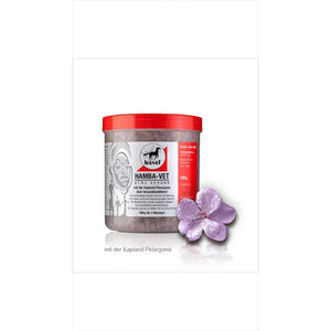 Leovet Hamba-Vet Atme Gesund - Lungenschutz in 700g Dose mit rotem Deckel, enthält Kapland-Pelargonie zur Unterstützung der Atemwege bei Pferden.