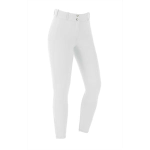 Kingsland Turnierreithose Fullgrip KLKadi in Weiß mit Midwaist-Schnitt und Handytasche, ideal als Sommerreithose für Turniere.