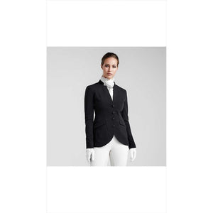 Kingsland Turniersakko Damen atmungsaktiv in Schwarz mit eleganter Knopfleiste, ideal für Turnierbekleidung mit Feuchtigkeitsmanagement.