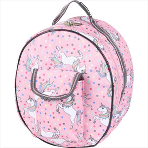 Equipage Helmtasche für Kinderhelme mit Einhornprint in Rosa, Reissverschluss und Tragegriffen, ideal für Reithelme. Perfekt für junge Reiterinnen.