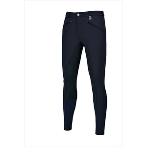 Pikeur Herrenreithose Liostro Stretch in Dunkelblau mit modernem Stretch-Abschluss. Ideal für Reitsport das ganze Jahr über.
