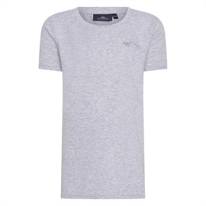 Hv Polo T-Shirt Kinder - Stylisches Design in Hellgrau mit dezentem Logo, ideal für junge Reiter und Pferdefans im Sommer 2022.