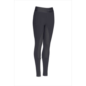 Pikeur Kinderreithose Leggings Ida Grip in Schwarz mit funktionalem Grip-Vollbesatz und seitlichem Handyfach aus der Basic Collection für Kinder.