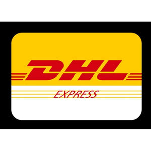 DHL EXPRESS Versandservice Logo mit gelbem Hintergrund und rotem Schriftzug. Schneller DHL Express Versand für zuverlässige Logistiklösungen.