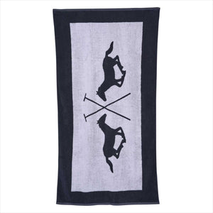Hv Polo Strandtuch kaufen – Hochwertiges Baumwoll-Strandtuch mit kontraststarkem Logo und Reiter-Motiv, perfekt für Sommer und Freizeit.