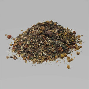 Kräutermischung Hotte Maxe Darmkräuter 500g mit natürlichen Zutaten wie Kamille und Fenchel zur Unterstützung der Verdauung bei Kotwasser.