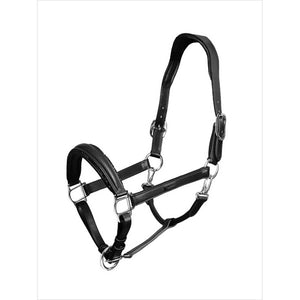 Equestrian Stockholm Lederhalfter Black Edition aus anatomisch geformtem Büffelleder mit silberner Beschläge. Beidseitig anpassbar und nachhaltig gefärbt.