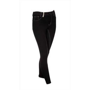 EuroStar Kinder Reithose Zohra - Softshell Winter mit Fleecefutter in Schwarz. Elastisches Material und Vollbesatz für optimalen Komfort beim Reiten.