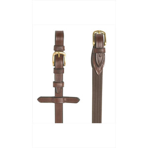 Horse Guard Gurtzügel in Braun mit Stegen und Messingschnallen, passend für Ergo-Trensen. Hochwertiges Zubehör für Pferde aus der Standardkollektion.