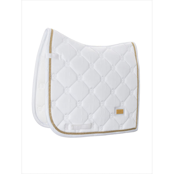 Tapis de selle Equestrian Stockholm Blanc Perfection Or 