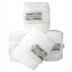 EQuest Bandagen Alpha Fleece in Weiß, elastische Fleece Bandagen mit Klettverschluss für Pferdebeine. Ideal für täglichen Beinschutz im Reitsport.